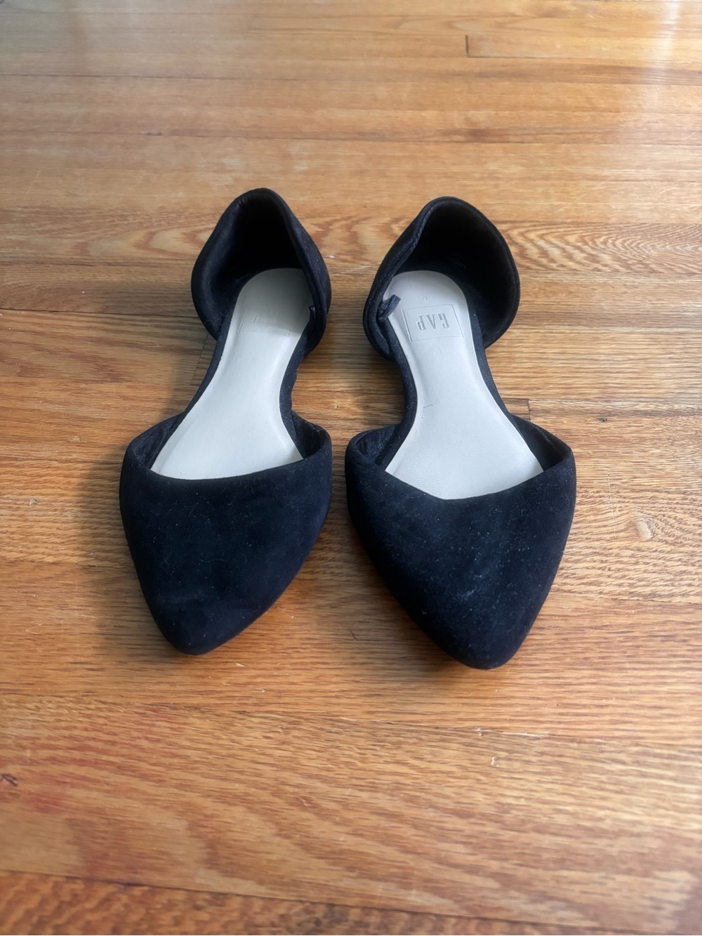 GAP Black Pointed D'Orsay Suede Flats